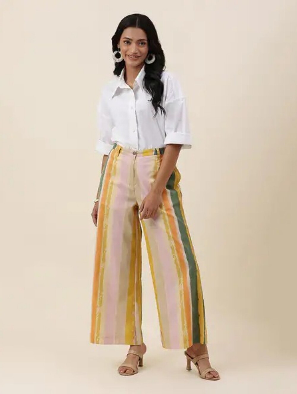 FabNu Striped Wide Leg Pants XS